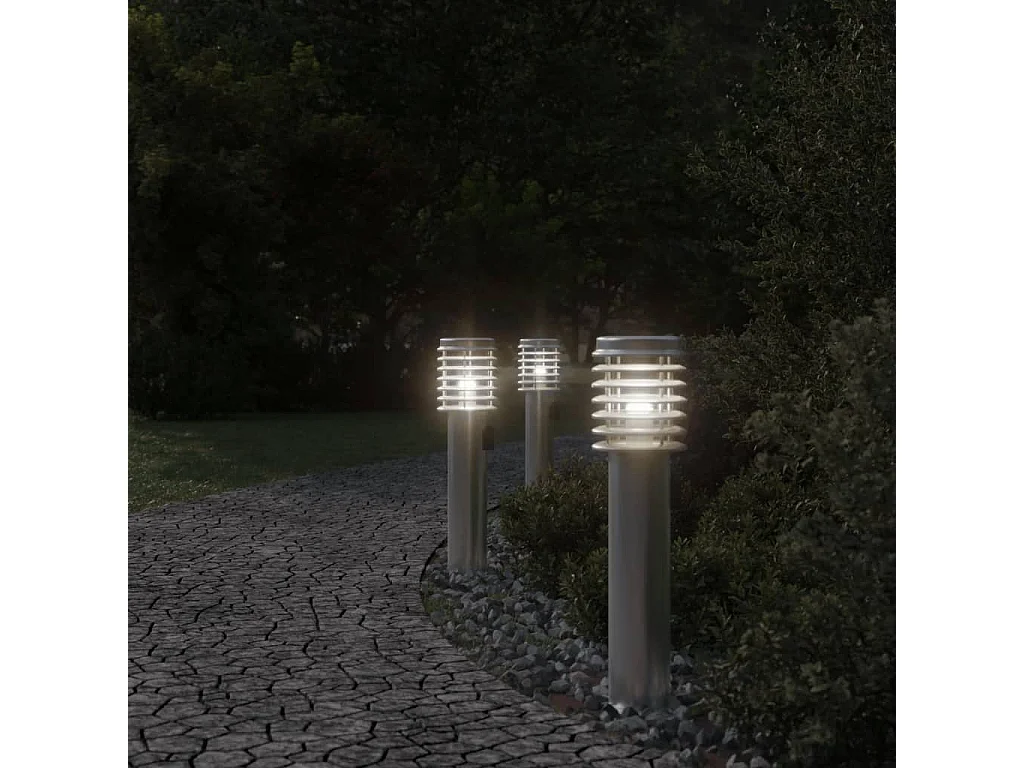 Lampadaire d'extérieur et sortie argenté 60 cm acier inoxydable FR300870
