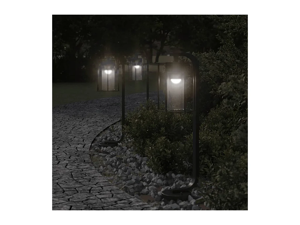 Lampadaire d'extérieur noir 60 cm acier inoxydable FR722603