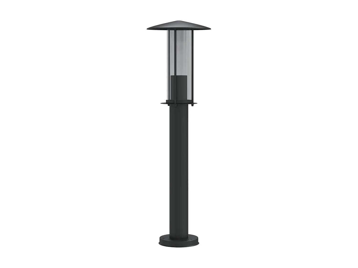 Candeeiro de chão para exterior 60 cm aço inoxidável preto PT482743