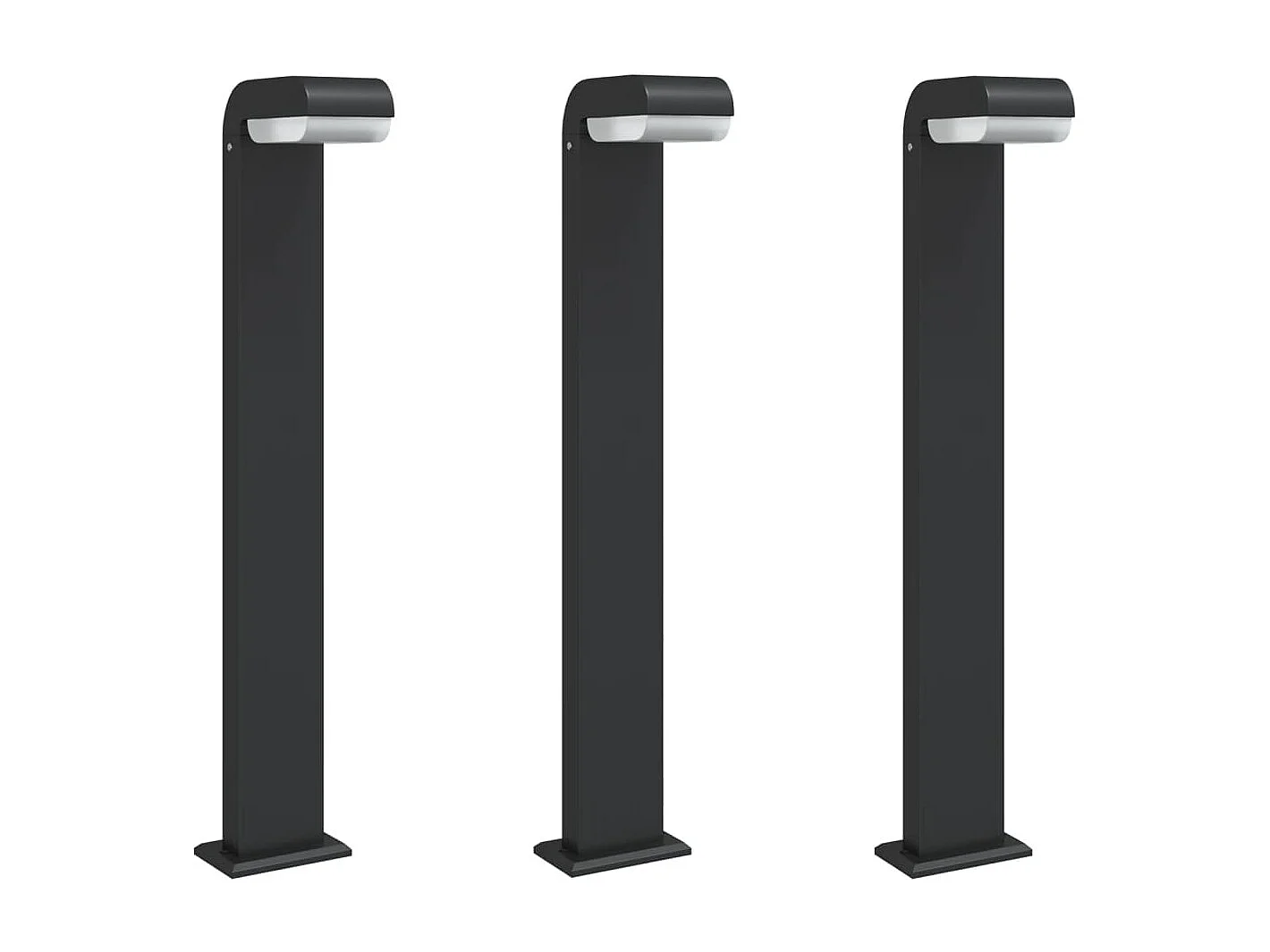 Lampadaires d'extérieur 3pcs noir aluminium moulé sous pression FR799263