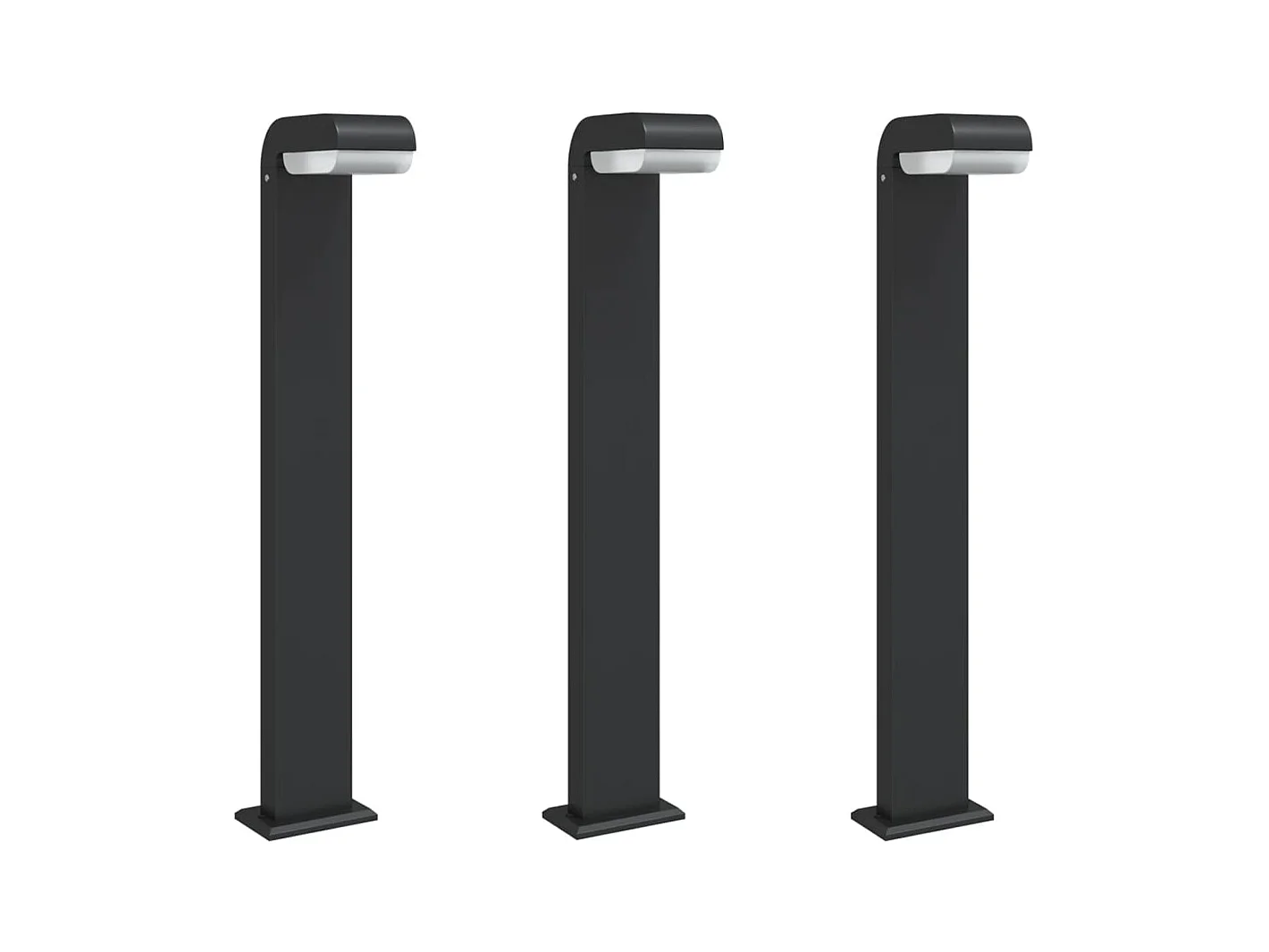 Lampadaires d'extérieur 3pcs noir aluminium moulé sous pression FR799263