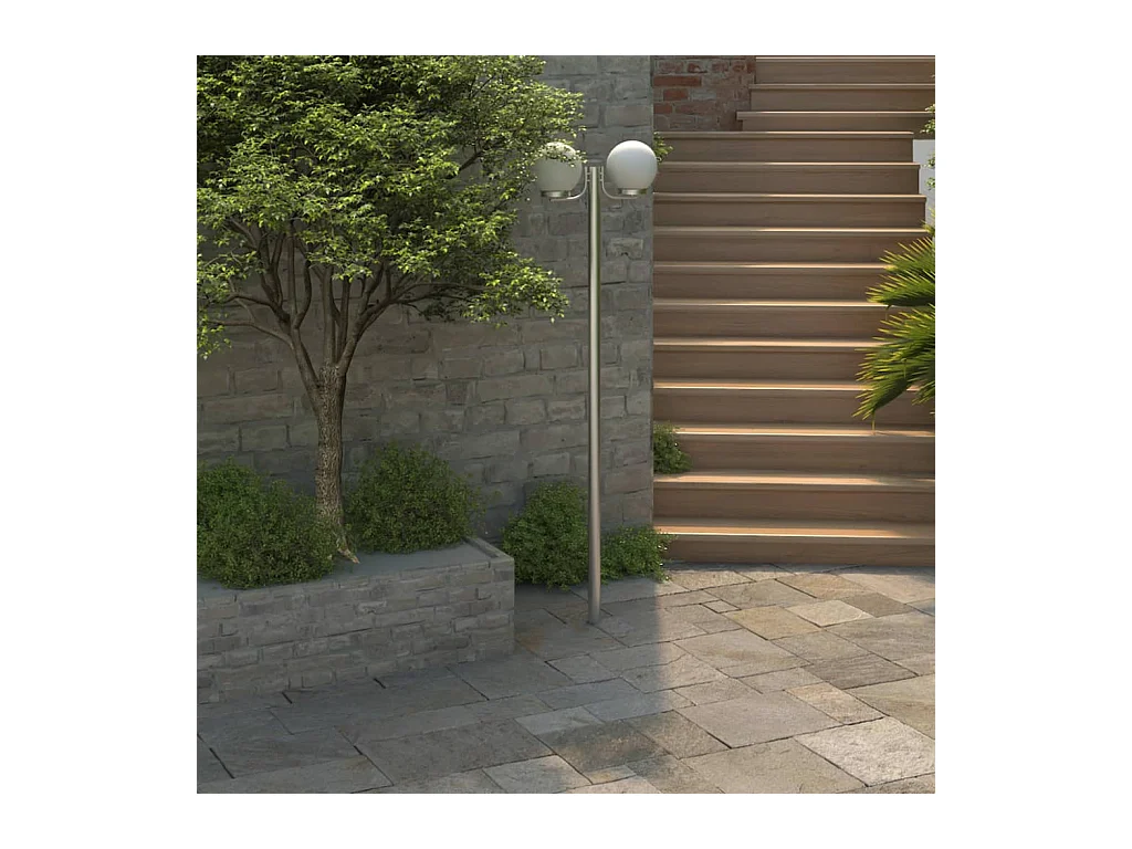 Tuinlantaarn met 2 peertjes 220 cm BE753980