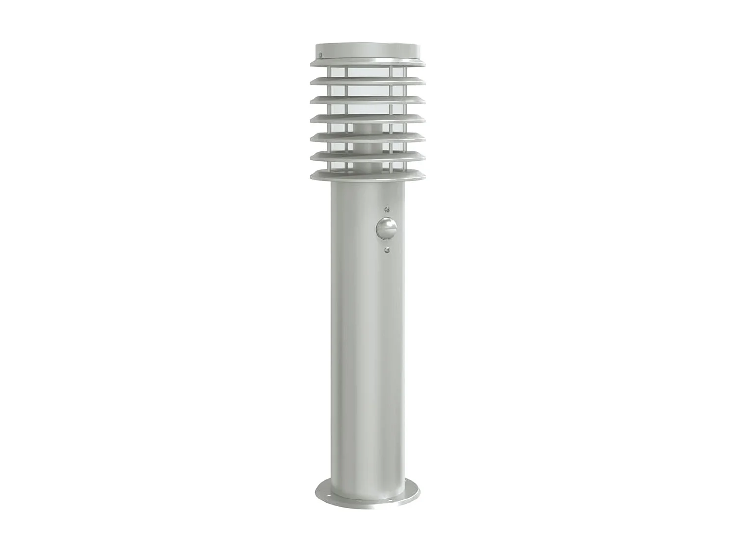 Lampadaire d'extérieur avec capteur argenté acier inoxydable FR301162