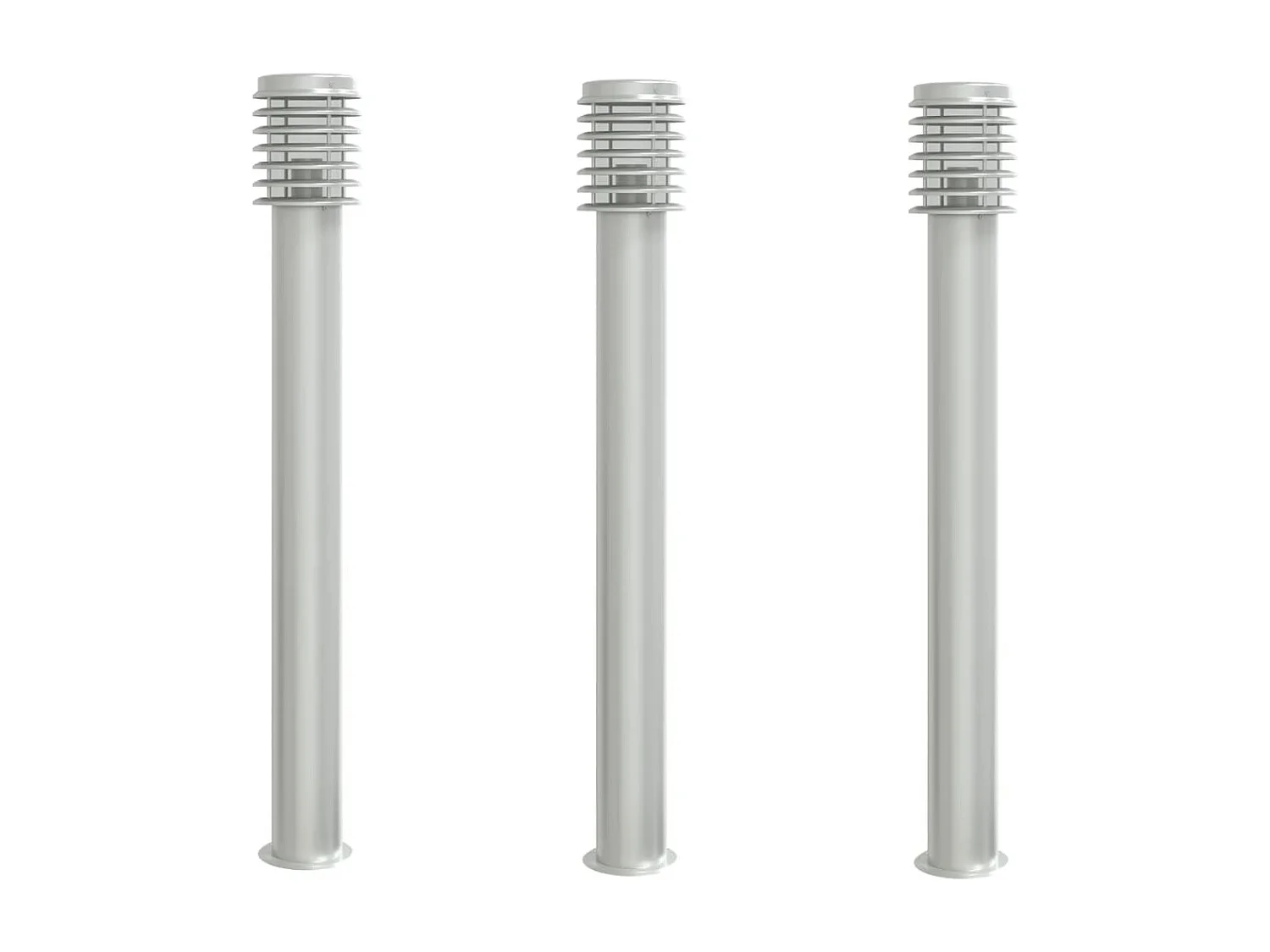 Lampadaires d'extérieur 3 pcs argenté 110 cm acier inoxydable FR116880