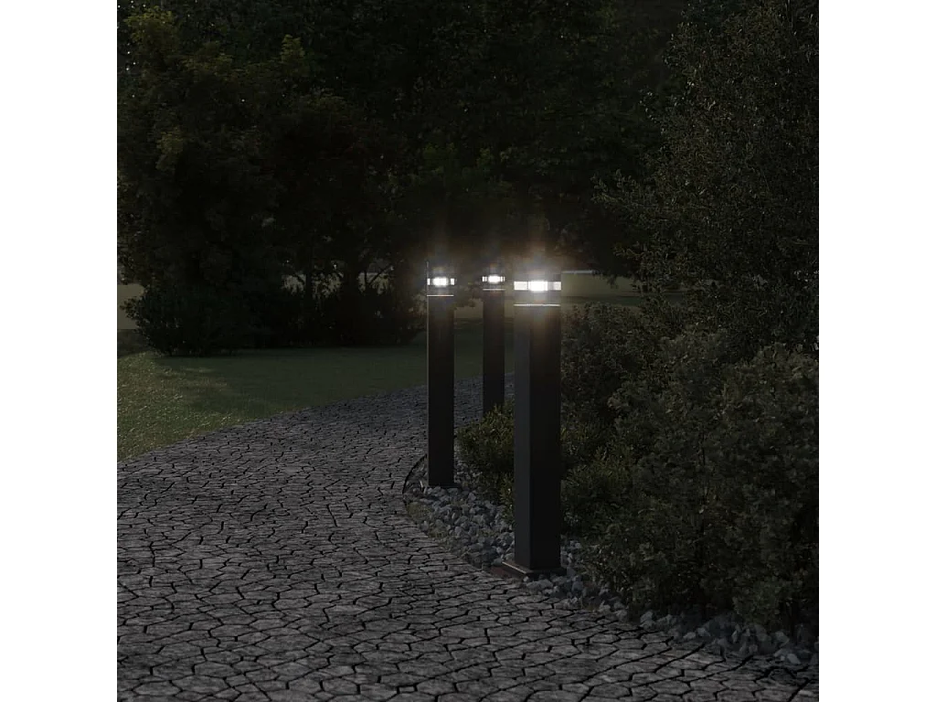 Vloerlampen voor buiten 80 cm aluminium zwart BE685156