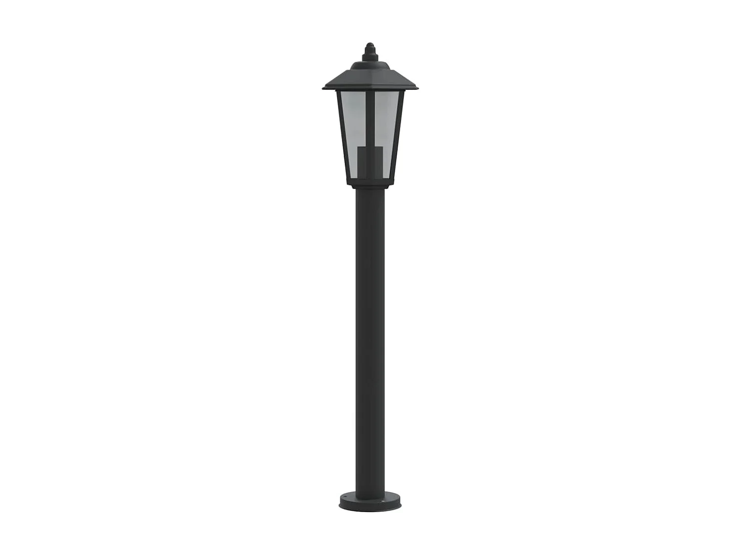 Lampadaires d'extérieur 3 pcs noir 80 cm acier inoxydable FR320855