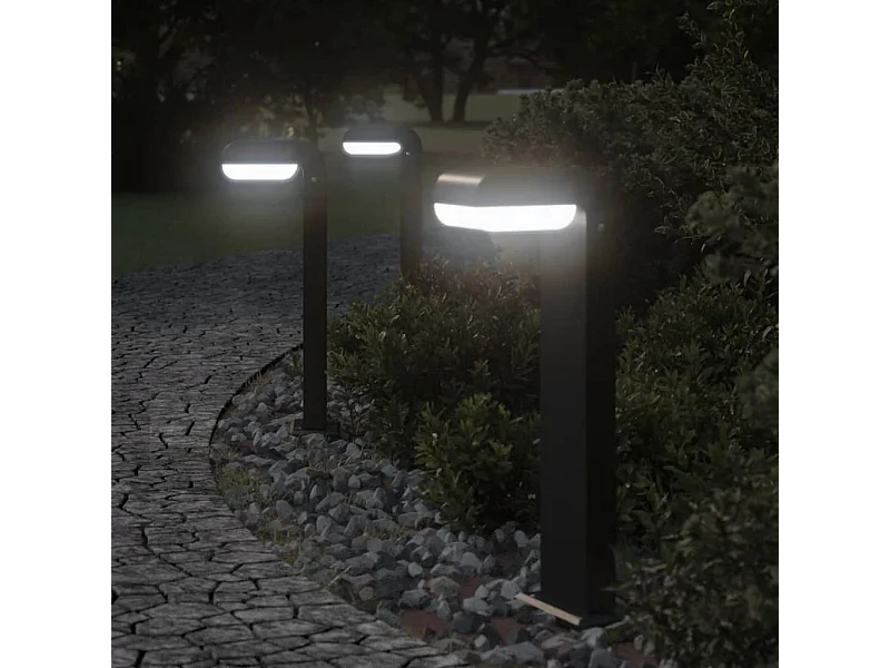 Buitenlampen staand 3 st 50 cm gegoten aluminium zwart BE748808