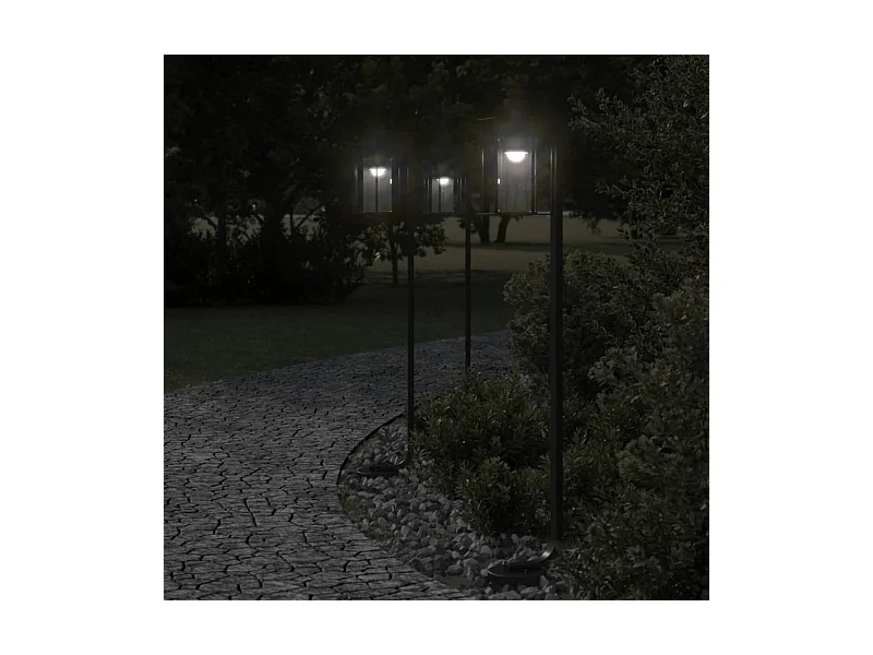 Candeeiro de chão para exterior 100 cm aço inoxidável preto PT851961