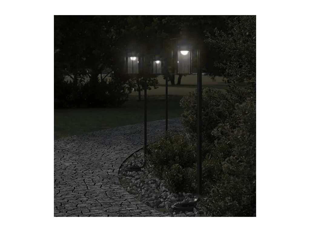 Lampadaire d'extérieur noir 100 cm acier inoxydable FR597452
