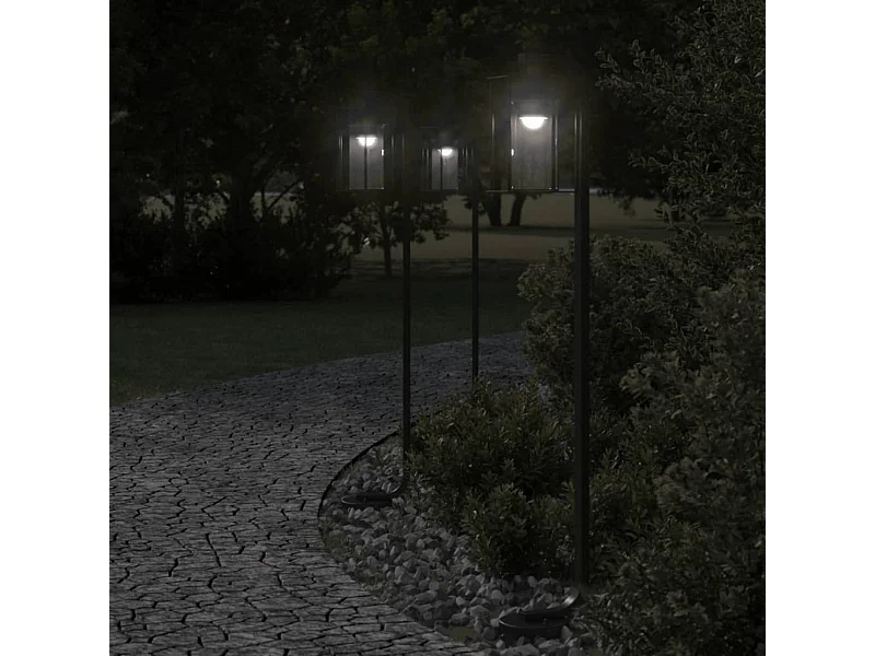 Candeeiro de chão para exterior 100 cm aço inoxidável preto PT851961