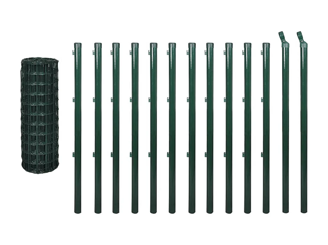 Ensemble de clôture Euro Acier 25 x 1,5 m Vert FR974398