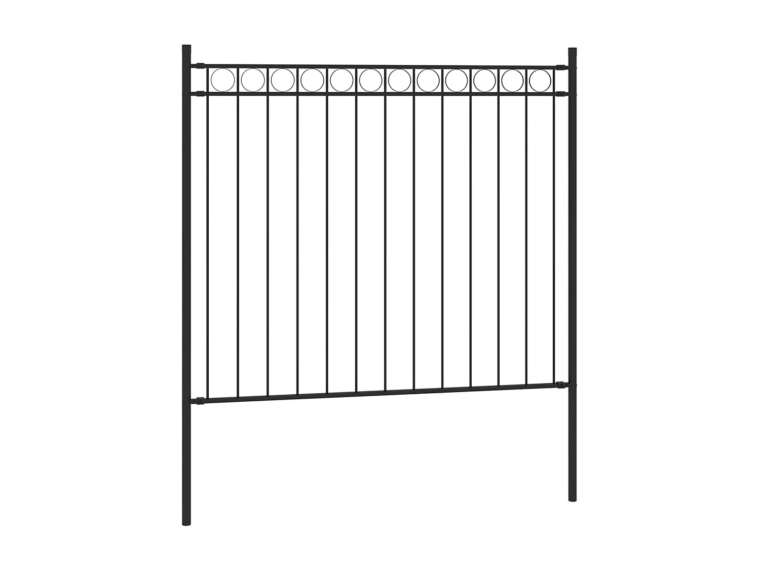 Valla de jardín de acero negro 1,7x0,8 m ES771470