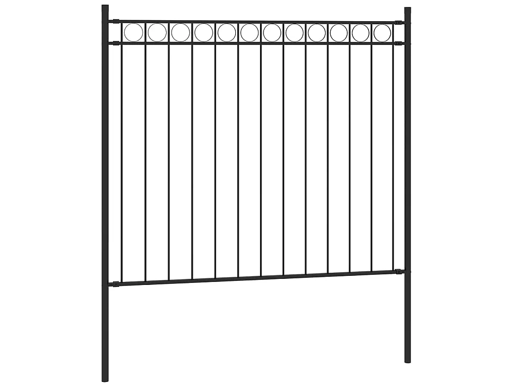 Clôture de jardin Acier 1,7x0,8 m Noir FR495354
