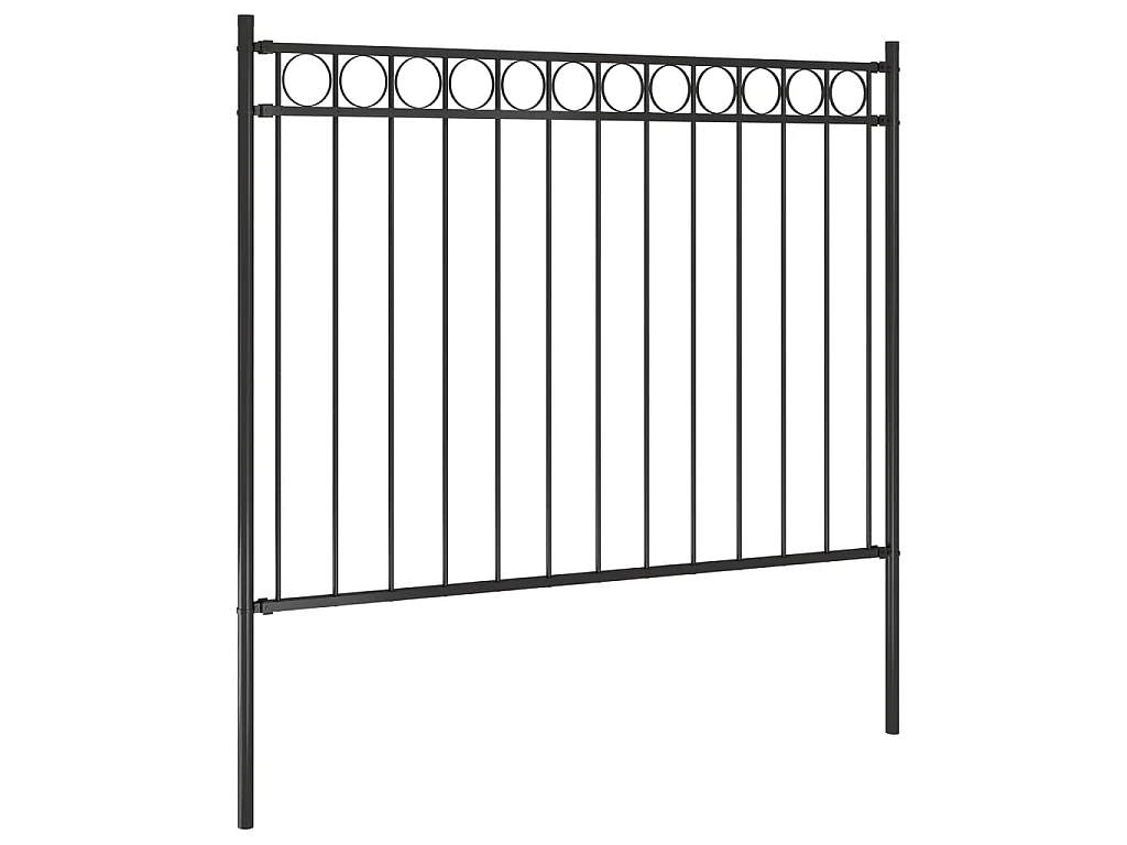 Clôture de jardin Acier 1,7x1 m Noir FR247722