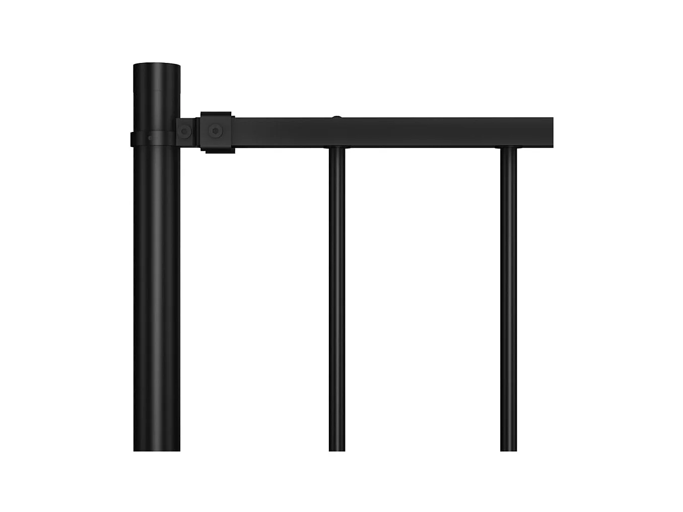 Panneau clôture et poteaux Acier enduit de poudre 1,7x1 m Noir FR358064