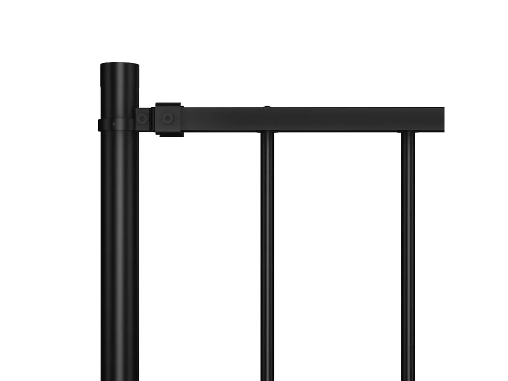 Panneau clôture et poteaux Acier enduit de poudre 1,7x1 m Noir FR358064