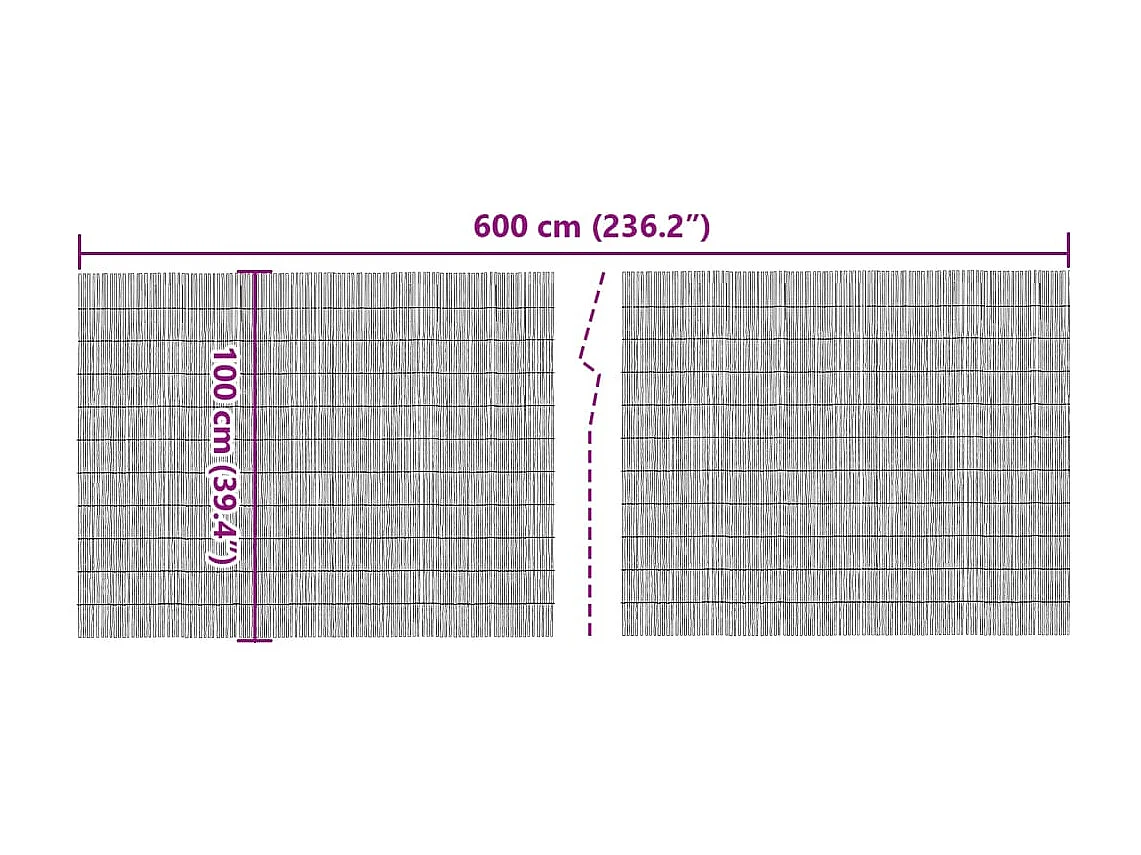 Clôture de jardin 600x100 cm roseau FR222664