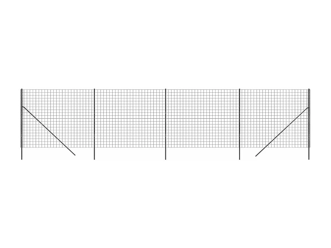 Cerca de malha de arame 2x10 m aço galvanizado antracite PT416753