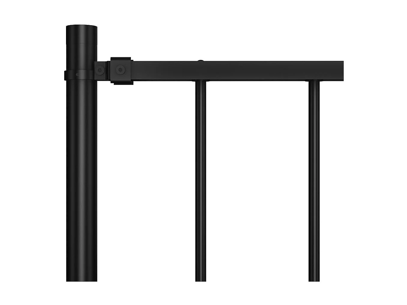 Panneau clôture et poteaux Acier enduit poudre 1,7x1,25 m Noir FR757087