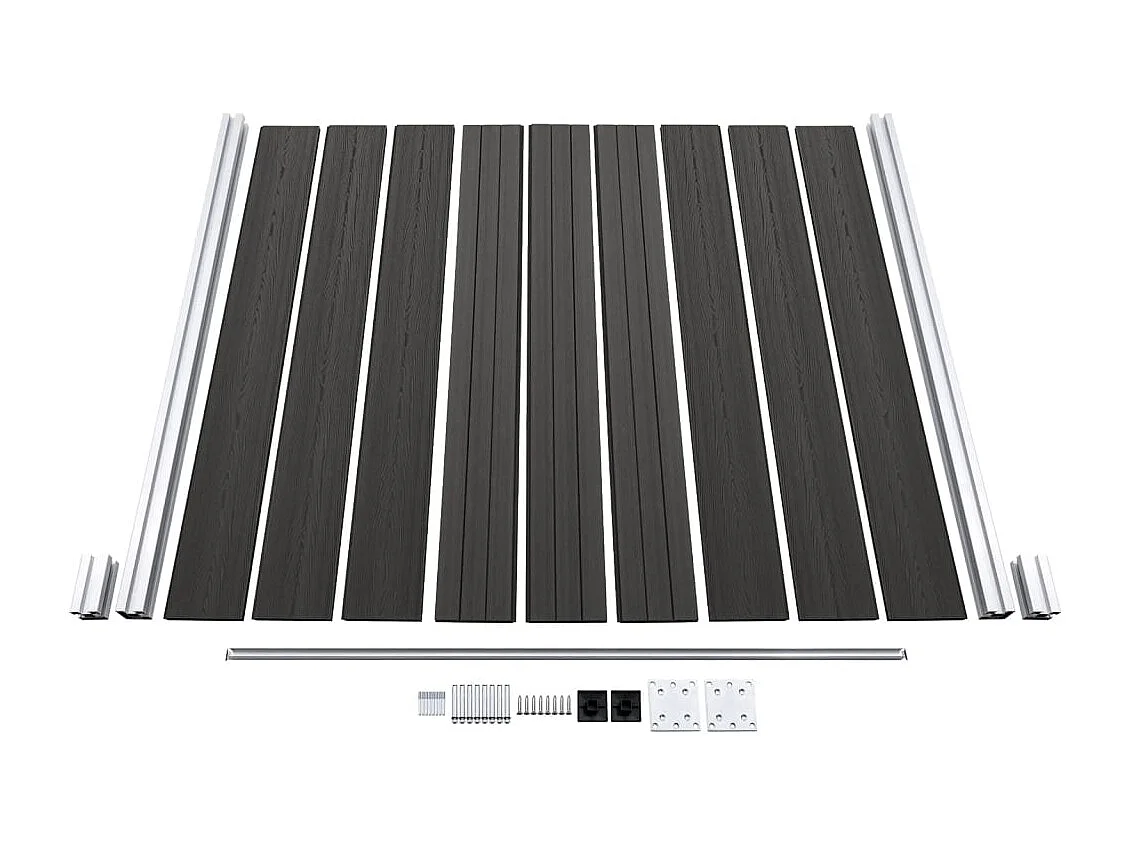 Panneau de clôture WPC 180x186 cm Noir FR515218