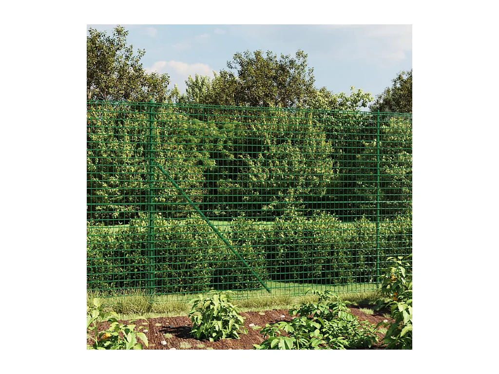 Clôture en treillis métallique vert 2,2x25 m acier galvanisé FR249226