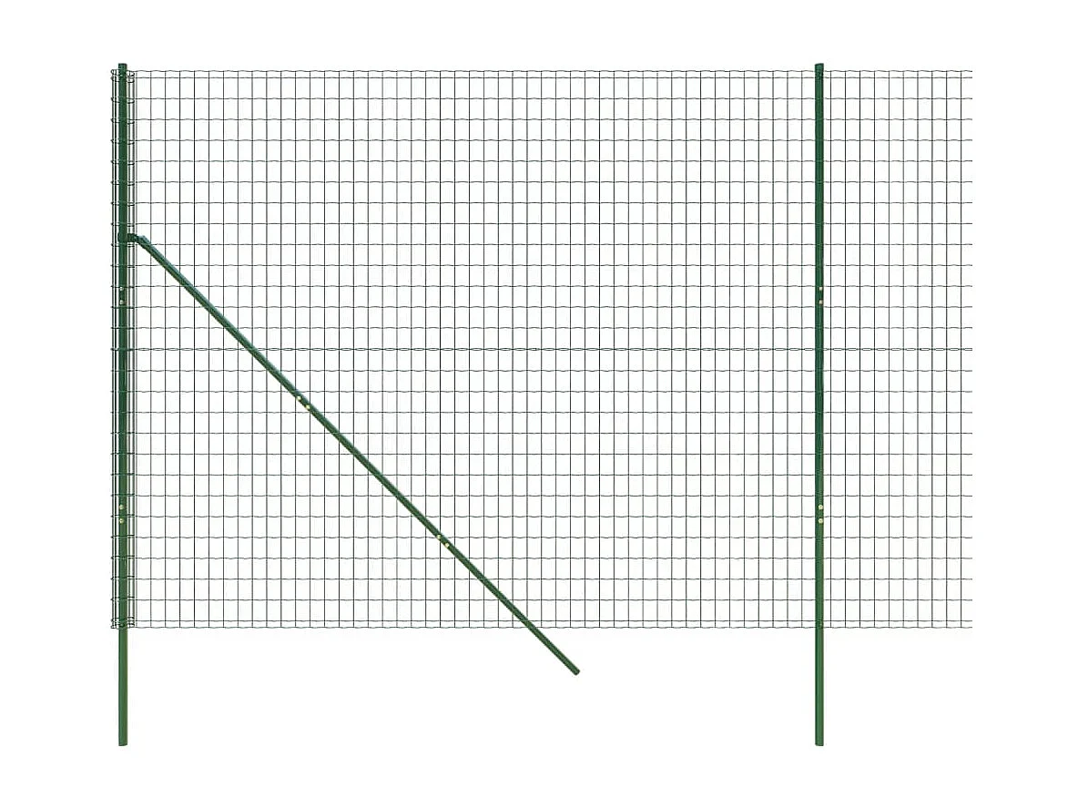 Cerca de malha de arame 1,6x25 m aço galvanizado verde PT443037