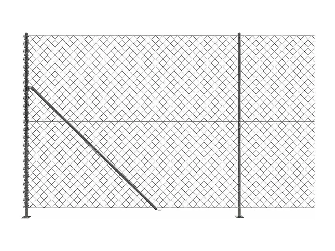 Cerca de arame com flange 1,6x10 m antracite PT400173