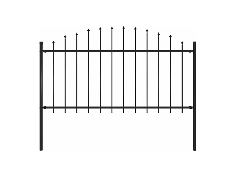 Clôture de jardin avec dessus en lance Acier 1,7 m Noir FR209176