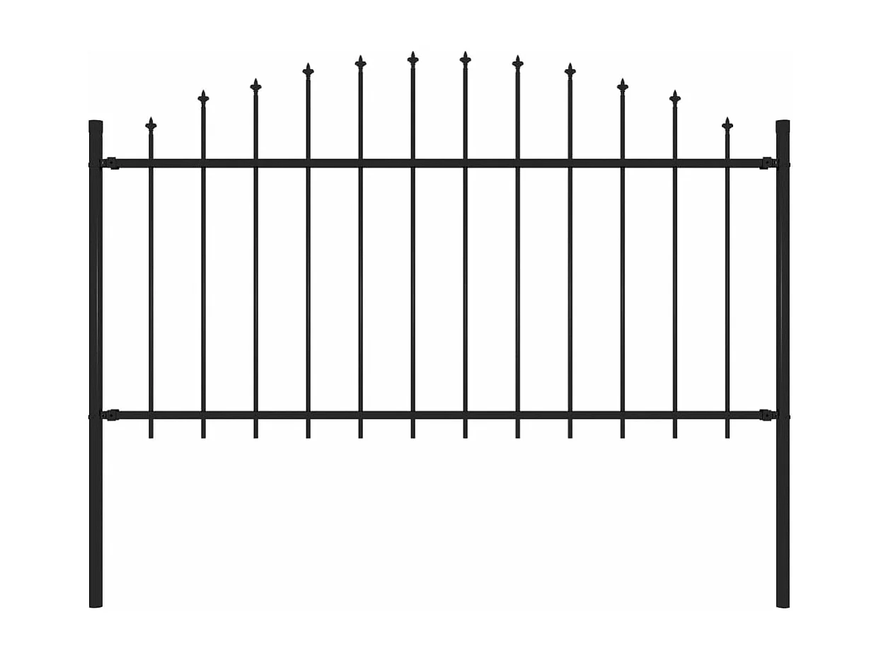 Valla de jardín con puntas acero negro (1,25-1,5)x1,7 m ES429656