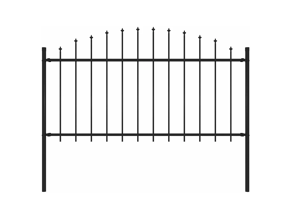 Clôture de jardin avec dessus en lance Acier 1,7 m Noir FR209176