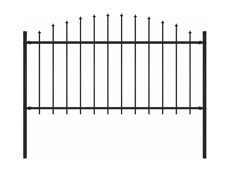 Clôture de jardin avec dessus en lance Acier 1,7 m Noir FR209176