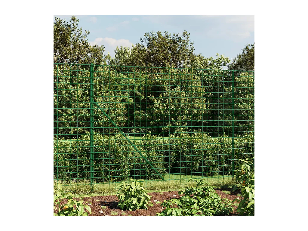 Clôture en treillis métallique vert 2,2x25 m acier galvanisé FR949392