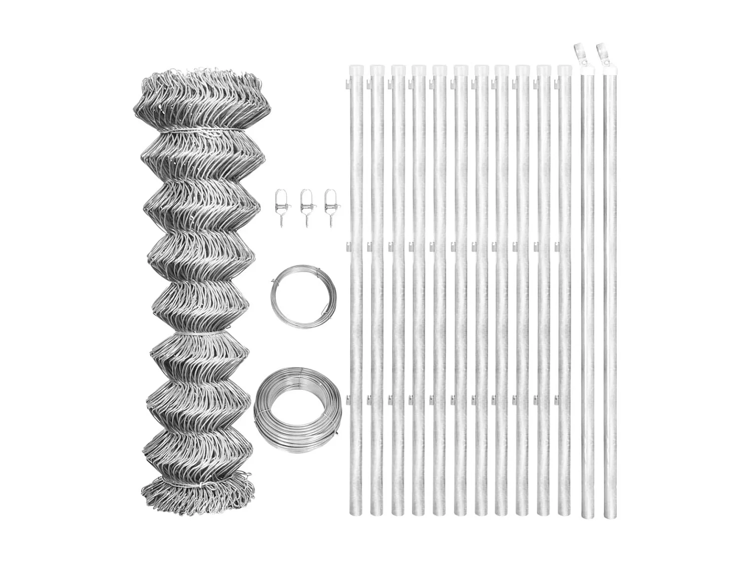 Clôture à mailles avec poteaux Acier galvanisé 25x1,25m Argenté FR585380