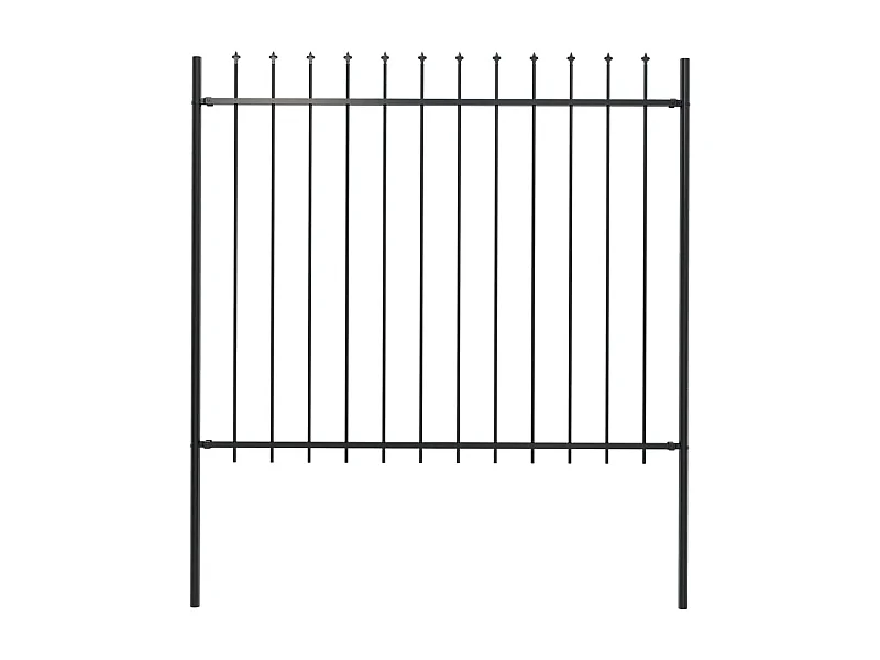 Clôture de jardin avec dessus en lance Acier 1,7 x 1,5 m Noir FR166908