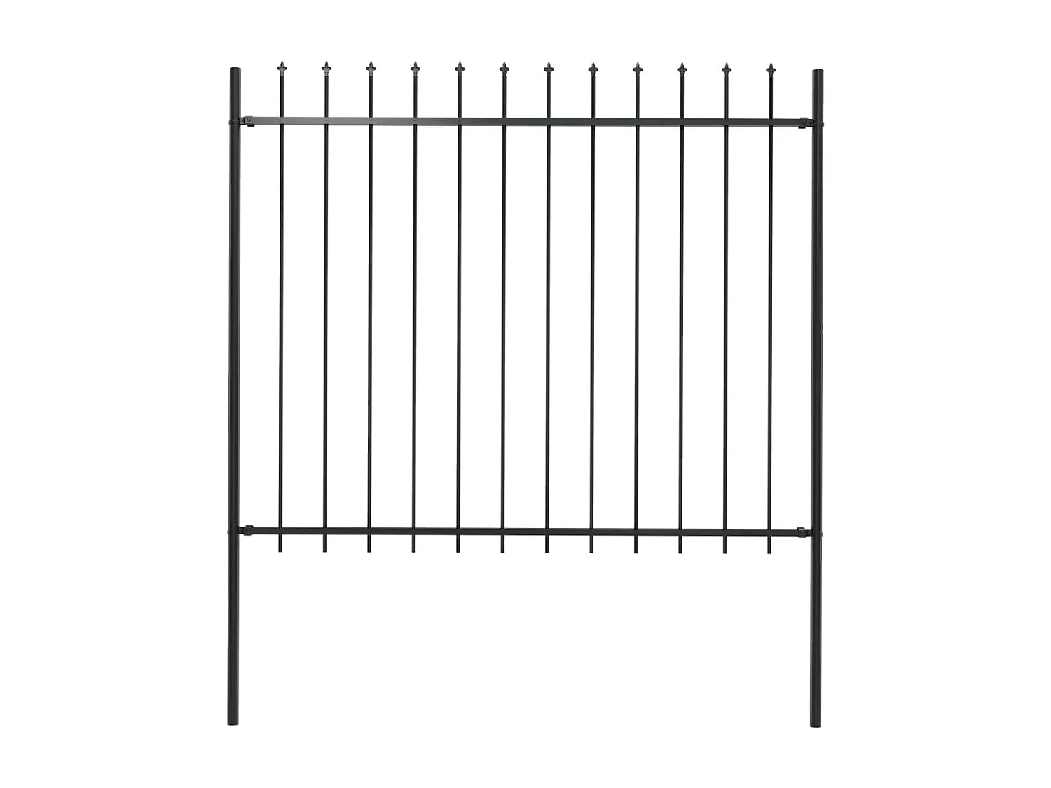 Clôture de jardin avec dessus en lance Acier 1,7 x 1,5 m Noir FR166908