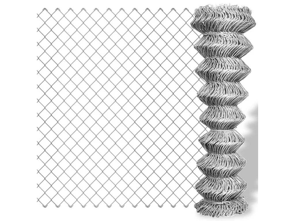Valla de alambre acero galvanizado plateado 15x1,25 m ES566979