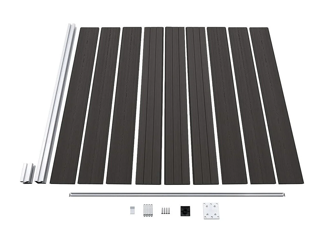 Panneau de clôture WPC 175x186 cm Noir FR391890