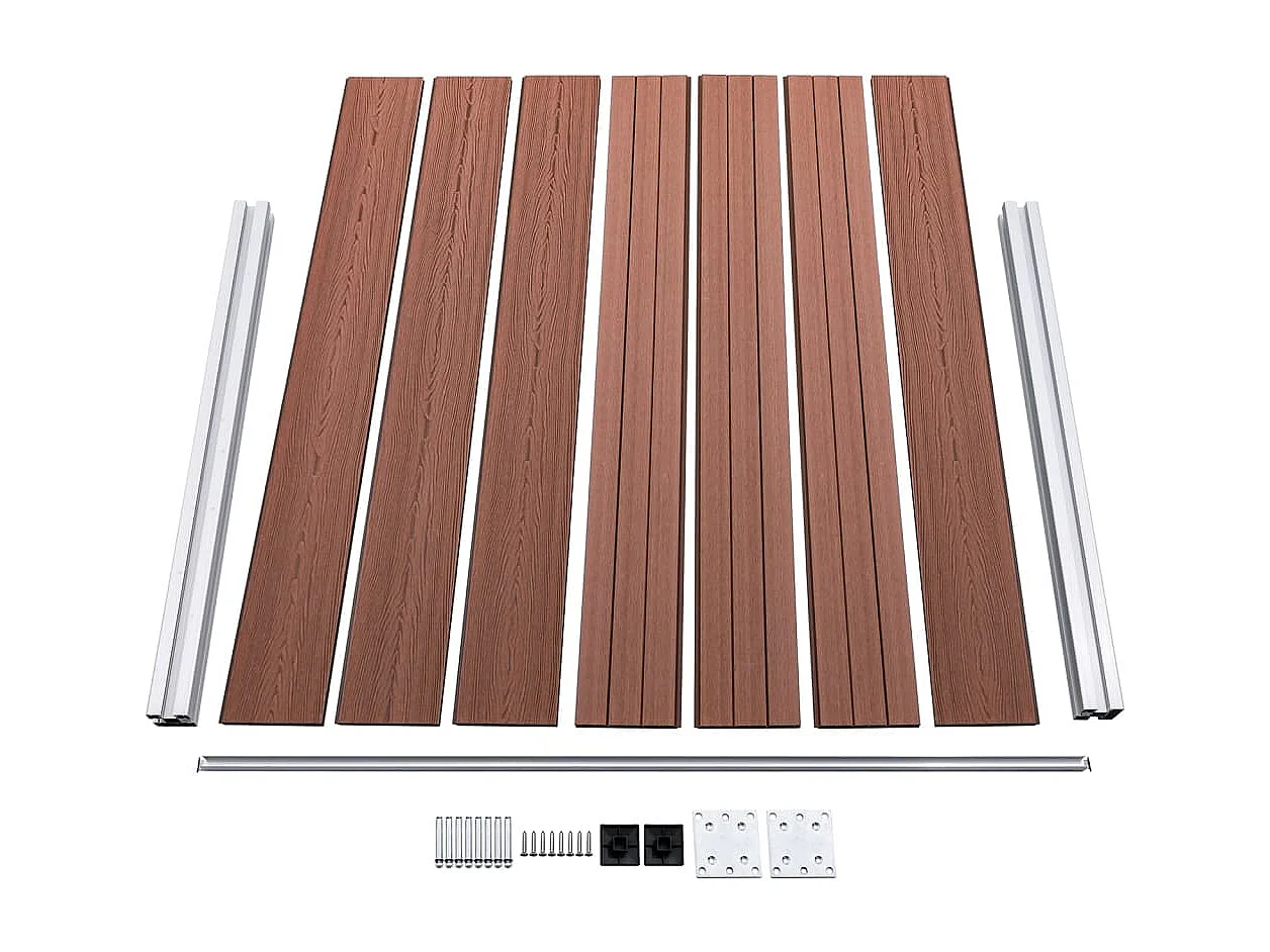Painel de cerca 180x146 cm WPC castanho PT564400