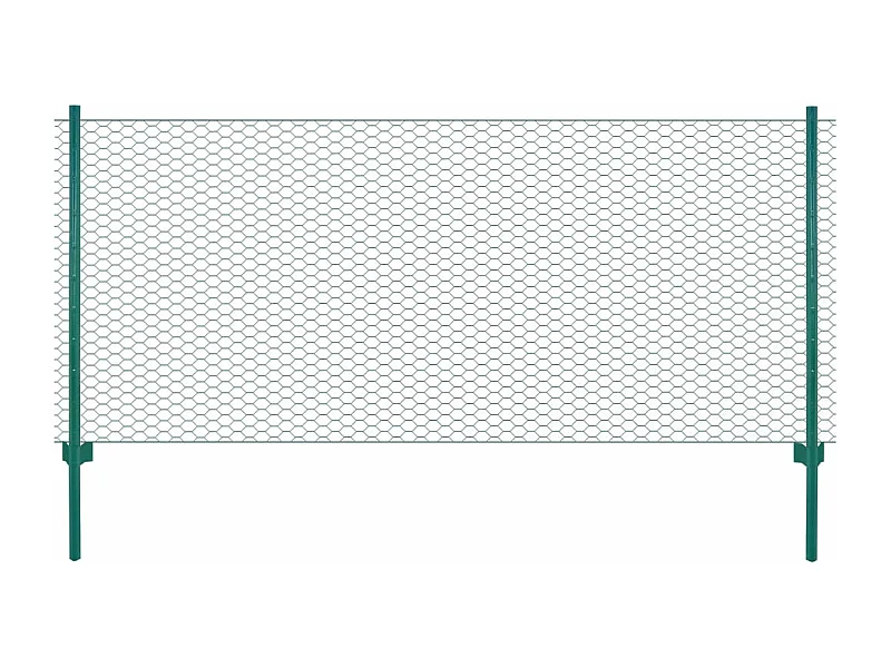 Clôture en grillage métallique avec poteaux Acier 25x0,5 m Vert FR822741