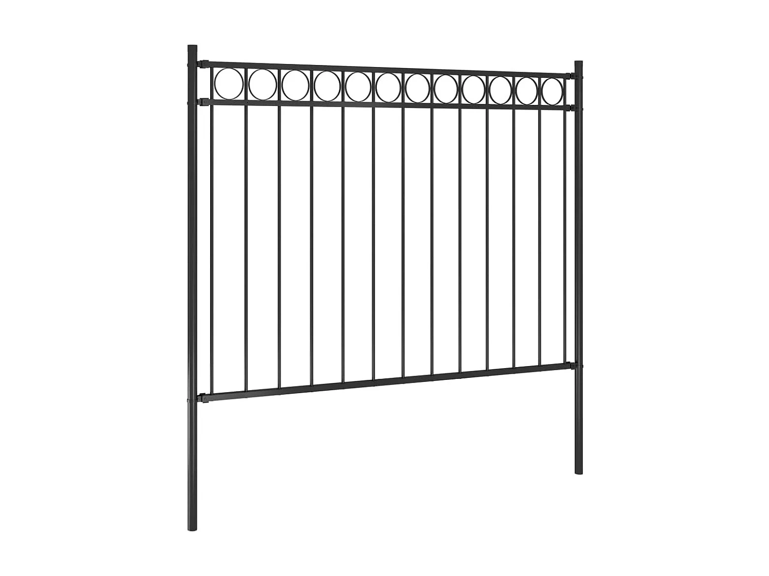 Clôture de jardin Acier 1,7x1,2 m Noir FR372340