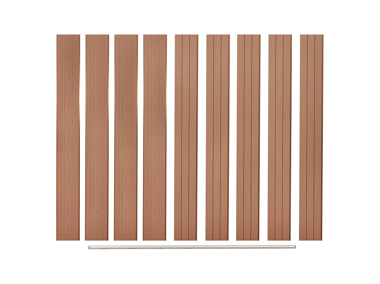 Panneaux de clôture de remplacement 9 pcs WPC 170 cm Marron FR164404