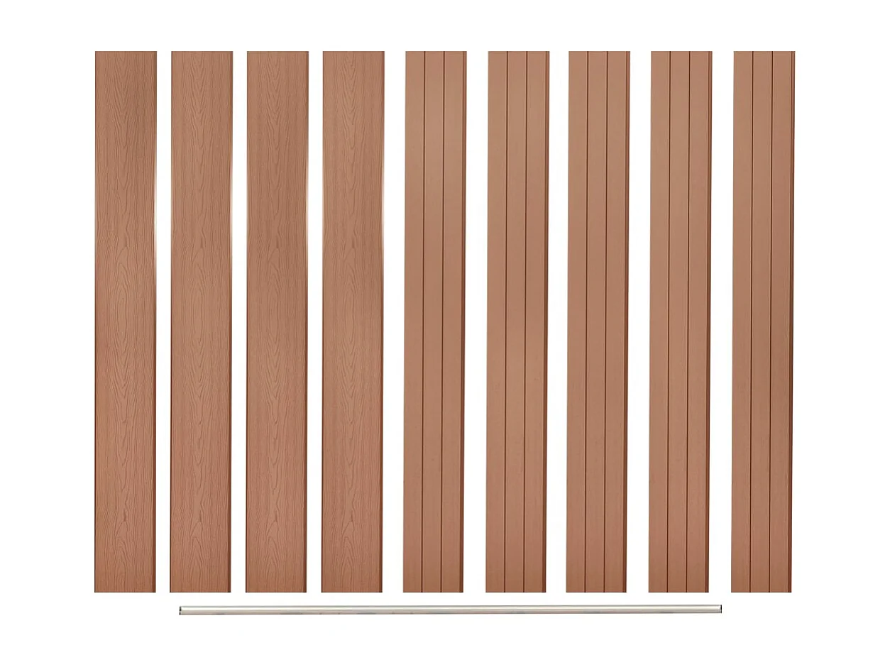 Placas de vedação de substituição 9 pcs em WPC 170 cm castanho PT378180