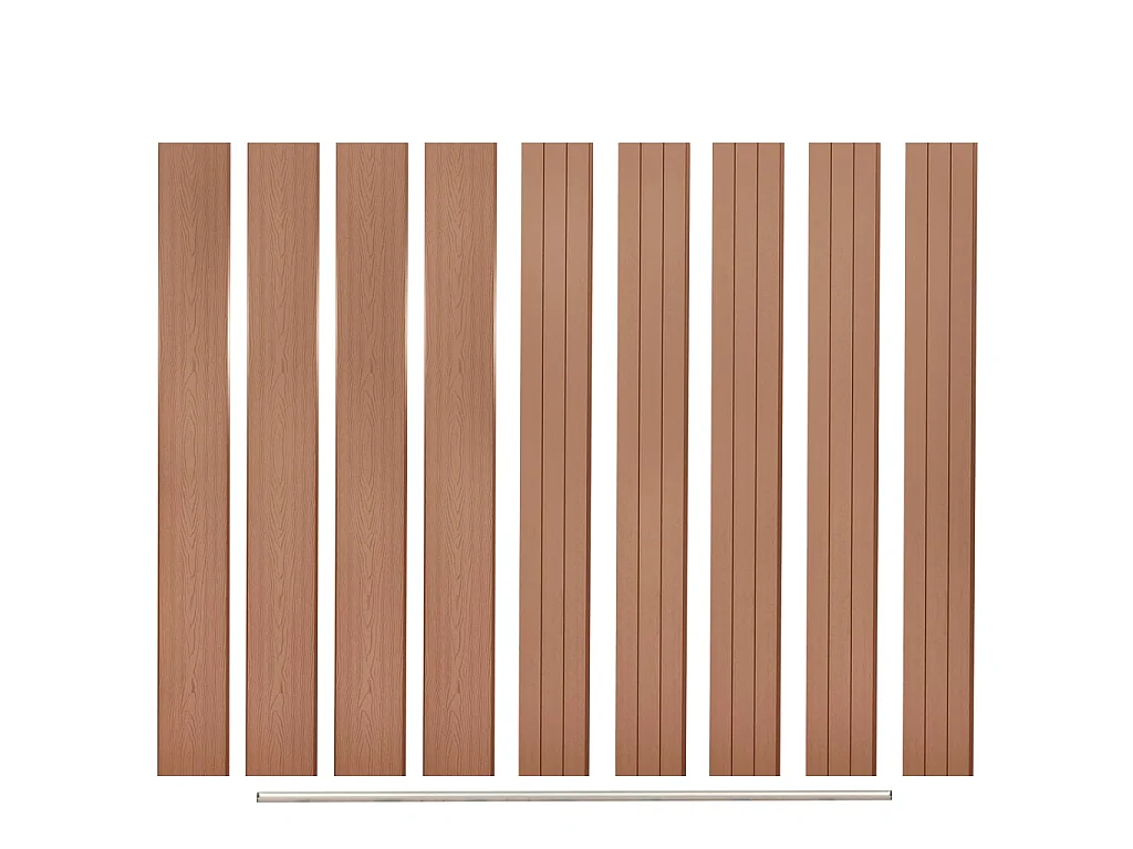 Panneaux de clôture de remplacement 9 pcs WPC 170 cm Marron FR164404