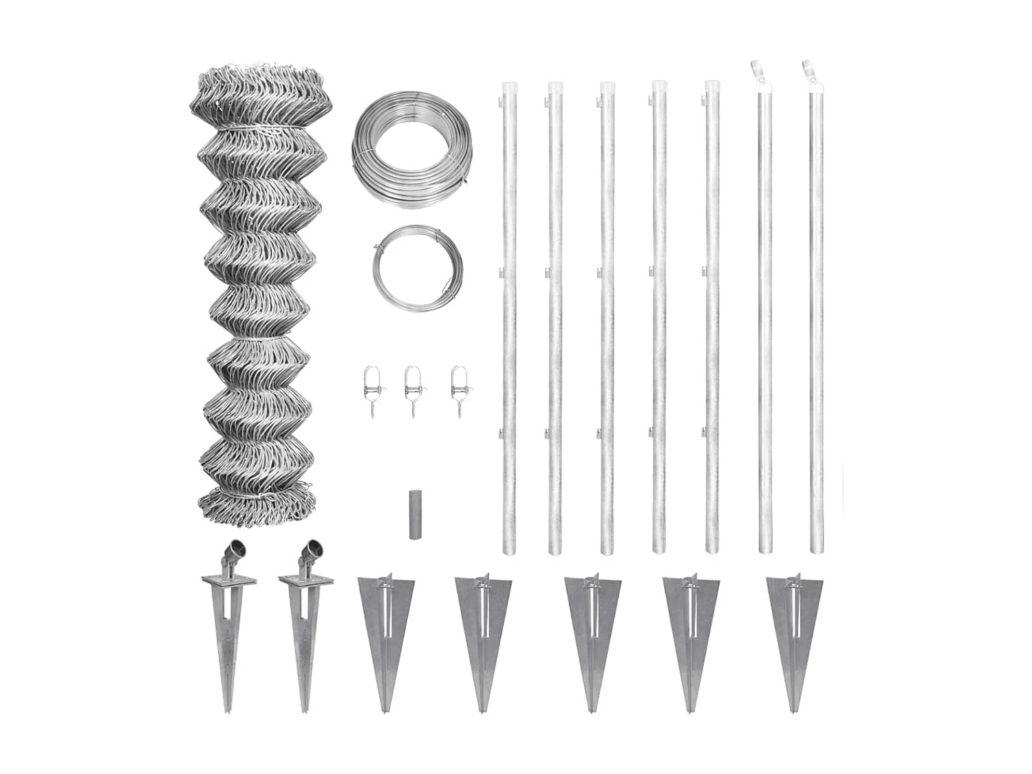 Clôture à mailles losangées et poteaux acier galvanisé 15x0,8 m FR777676