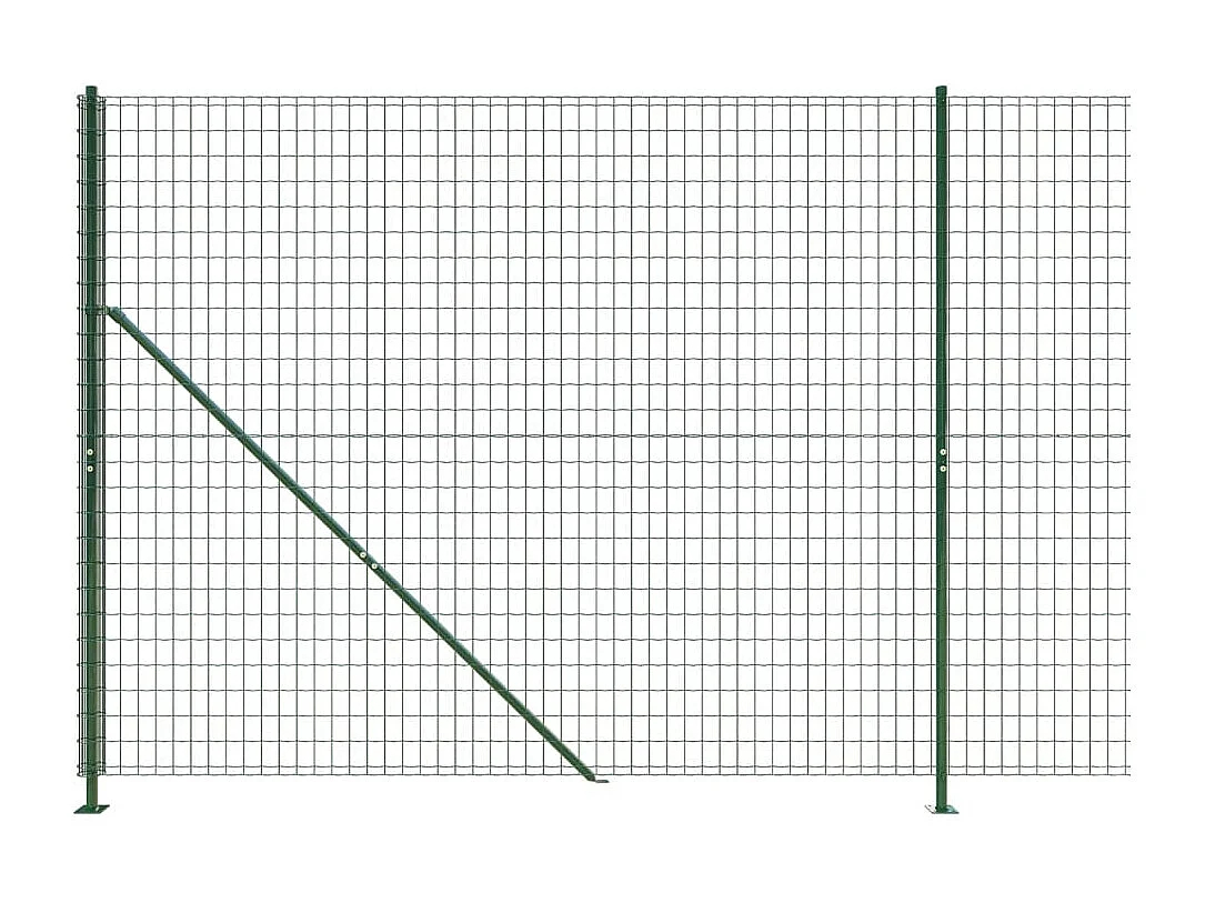 Clôture en treillis métallique avec bride vert 1,4x10 m FR628206