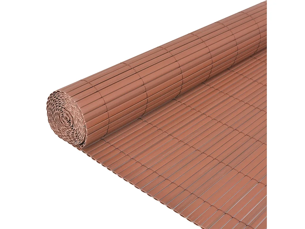 Valla de jardín de doble cara PVC marrón 90x500 cm ES147405