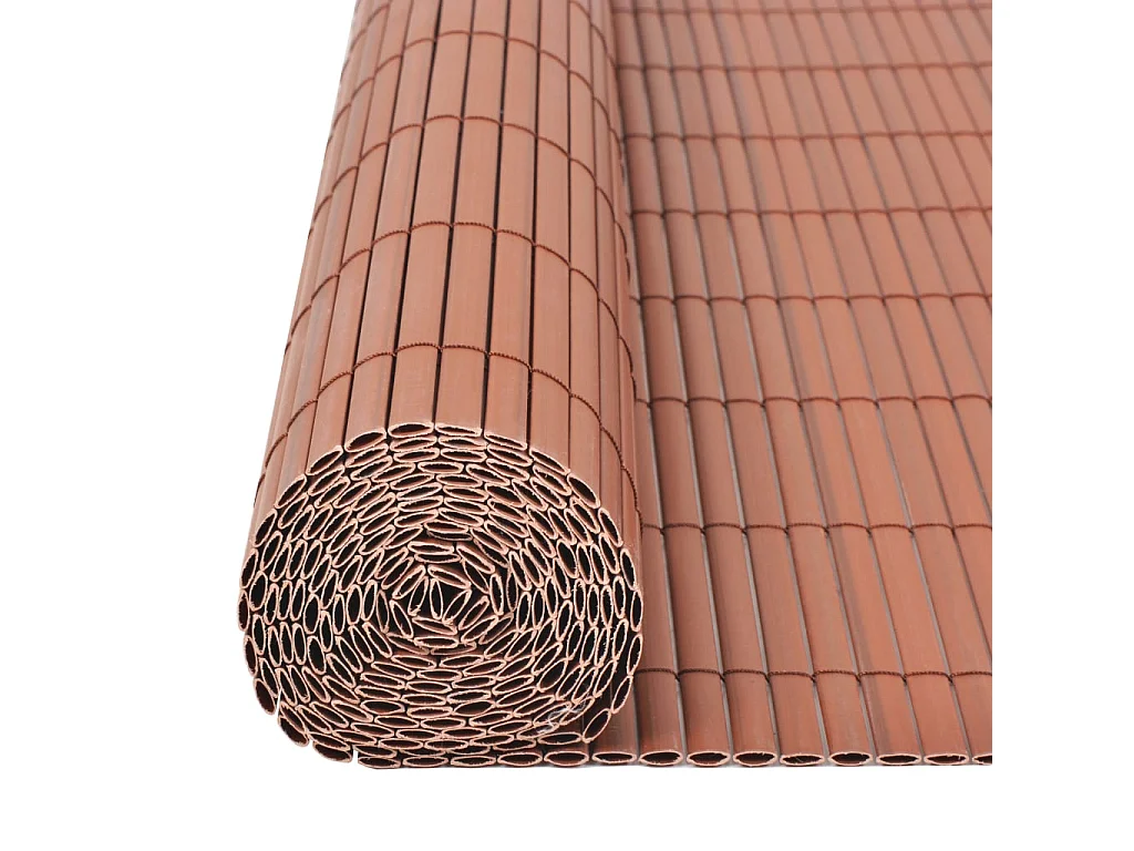 Valla de jardín de doble cara PVC marrón 90x500 cm ES147405