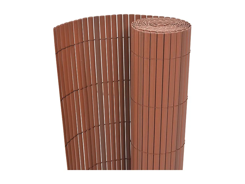 Clôture de jardin Double face PVC 90 x 500 cm Marron FR109492