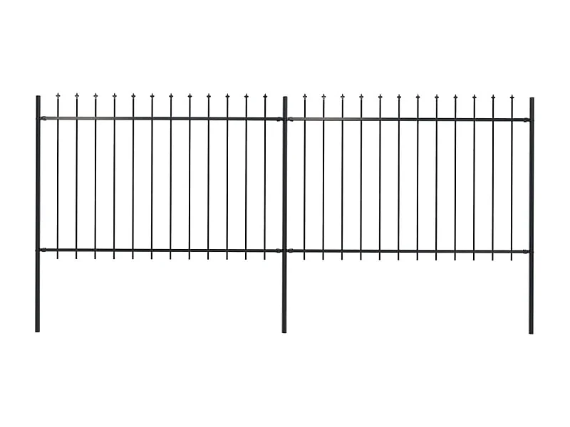 Clôture de jardin avec dessus en lance Acier 3,4x1,2 m Noir FR665714