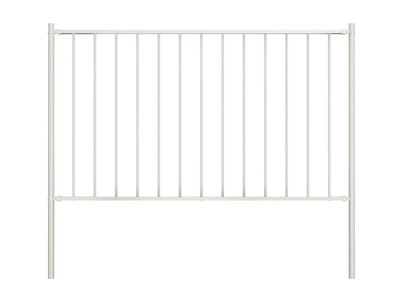 Panneau clôture et poteaux acier enduit de poudre 1,7x1 m blanc FR609960